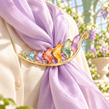 Cerzuna Garden Crescent Scarf Clip