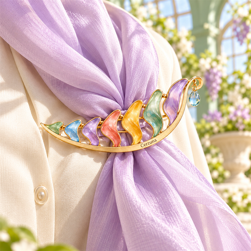 Cerzuna Garden Crescent Scarf Clip