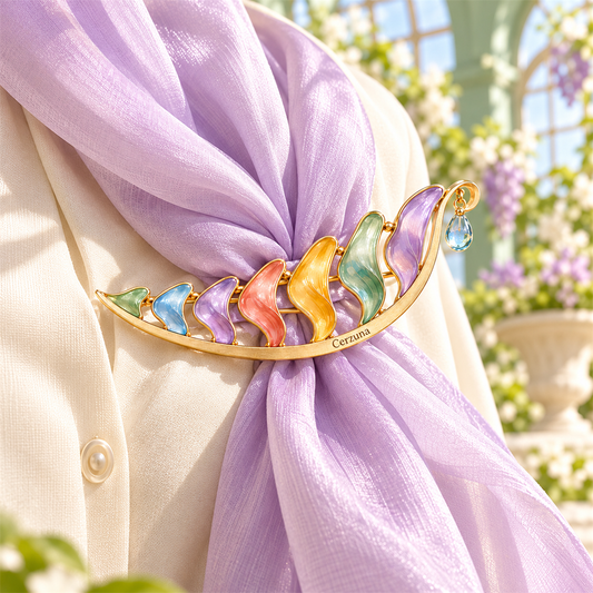 Cerzuna Garden Crescent Scarf Clip