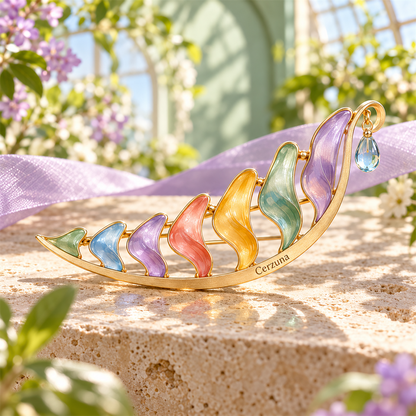 Cerzuna Garden Crescent Scarf Clip