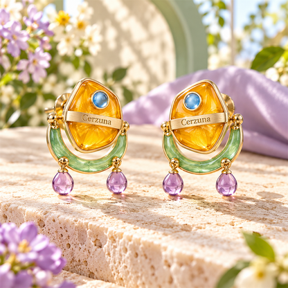 Cerzuna Amber Garden Drop Earrings