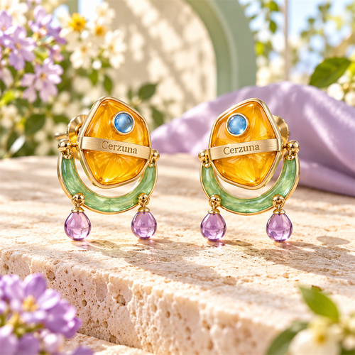 Cerzuna Amber Garden Drop Earrings