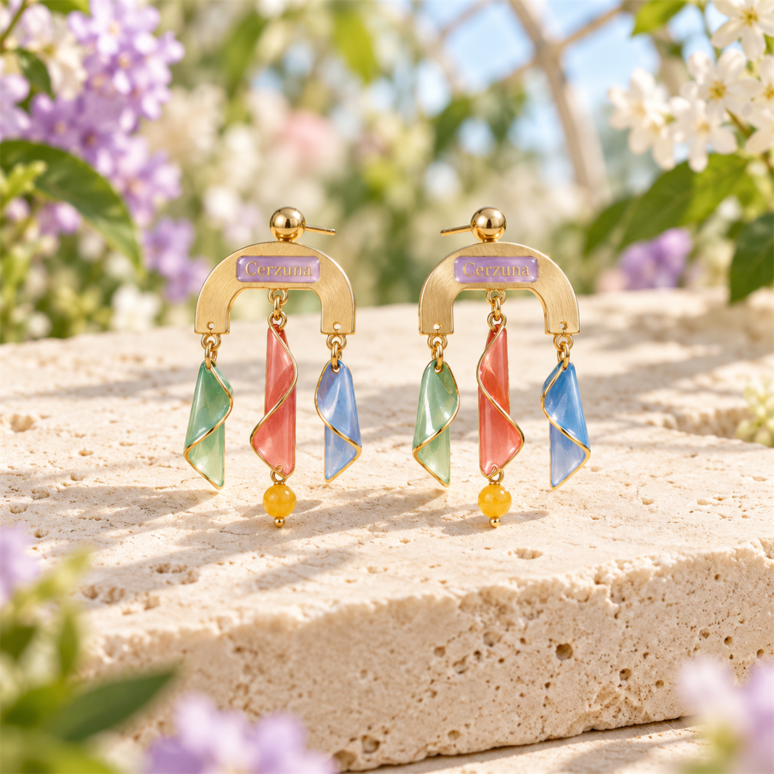 Cerzuna Triple Petal Arch Earrings