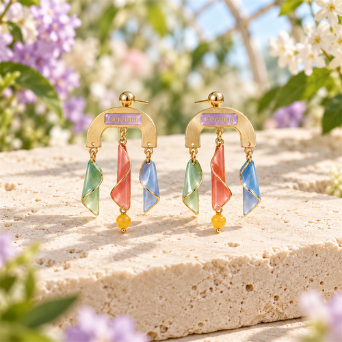 Cerzuna Triple Petal Arch Earrings