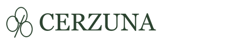 Cerzuna botanical wordmark in dark green