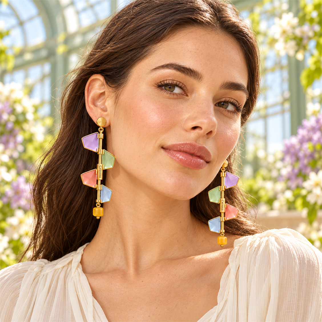Cerzuna Triple Petal Arch Earrings